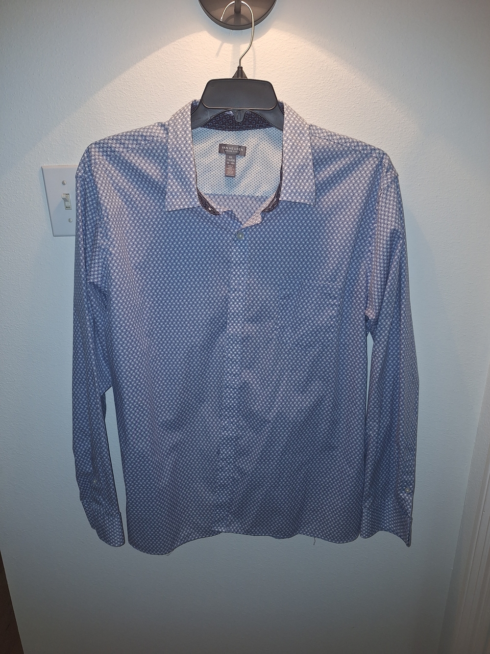 Express Men’s Blue Microprint Dress Shirt